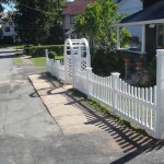 Vinyl grand arbor over opening