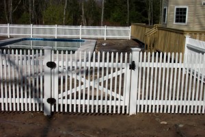 White Vinyl 4' wide swing gate Nailed on picket section